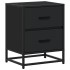 Mesita de noche madera ingeniería negro 40x31x50