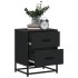 Mesita de noche madera ingeniería negro 40x31x50