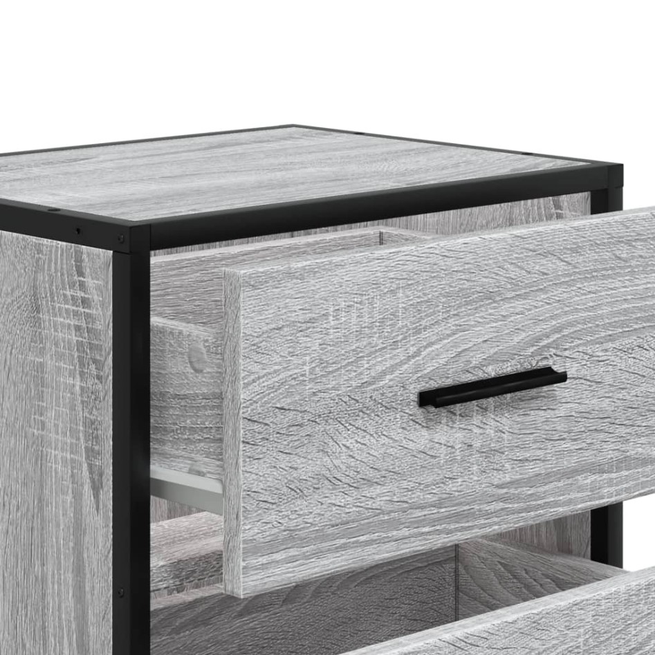 Mesitas noche 2 uds madera ingeniería gris Sonoma 40x31x50