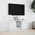 Mueble de TV con LED madera de ingeniería blanco 100x34x50