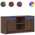 Mueble de TV LED madera ingeniería marrón roble 100x34x50