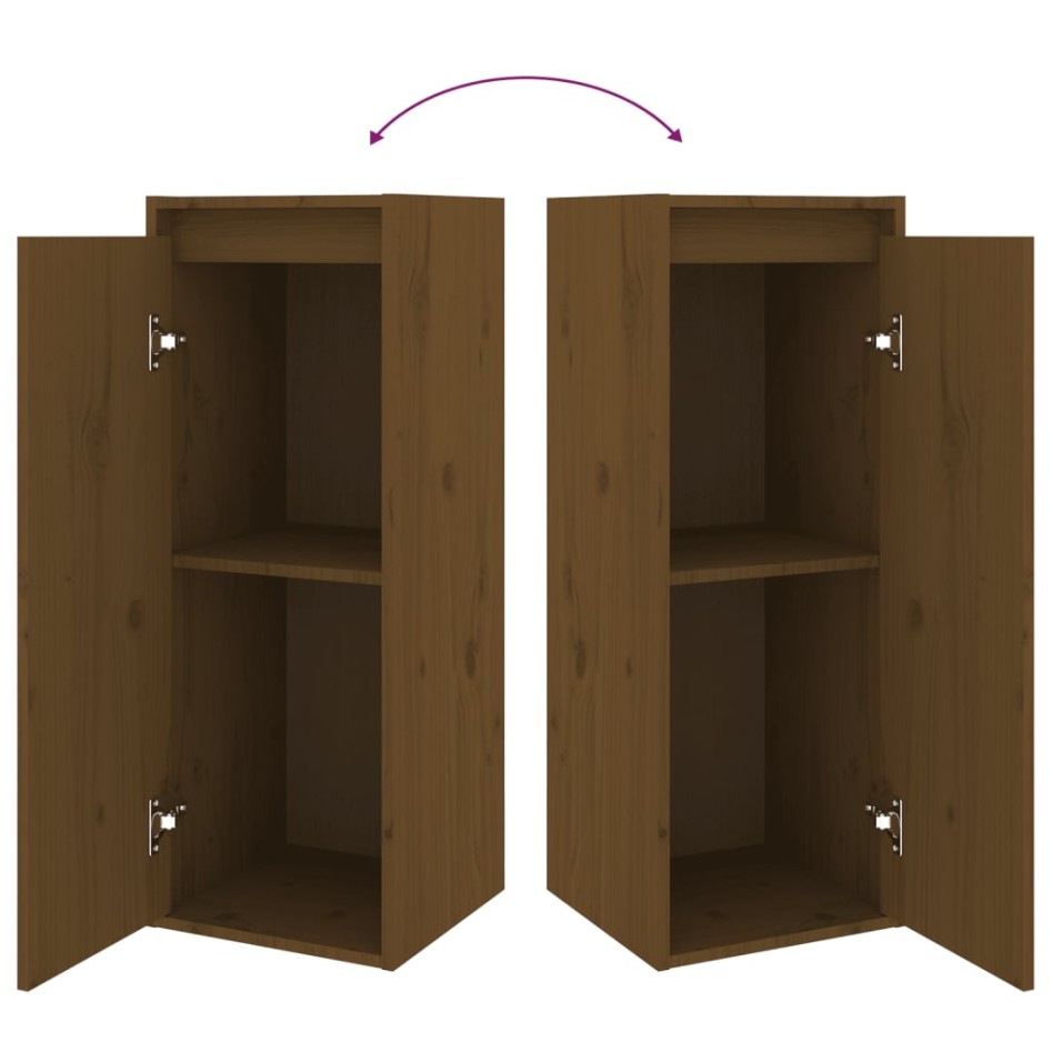 Muebles para TV 6 piezas madera maciza de pino marrón