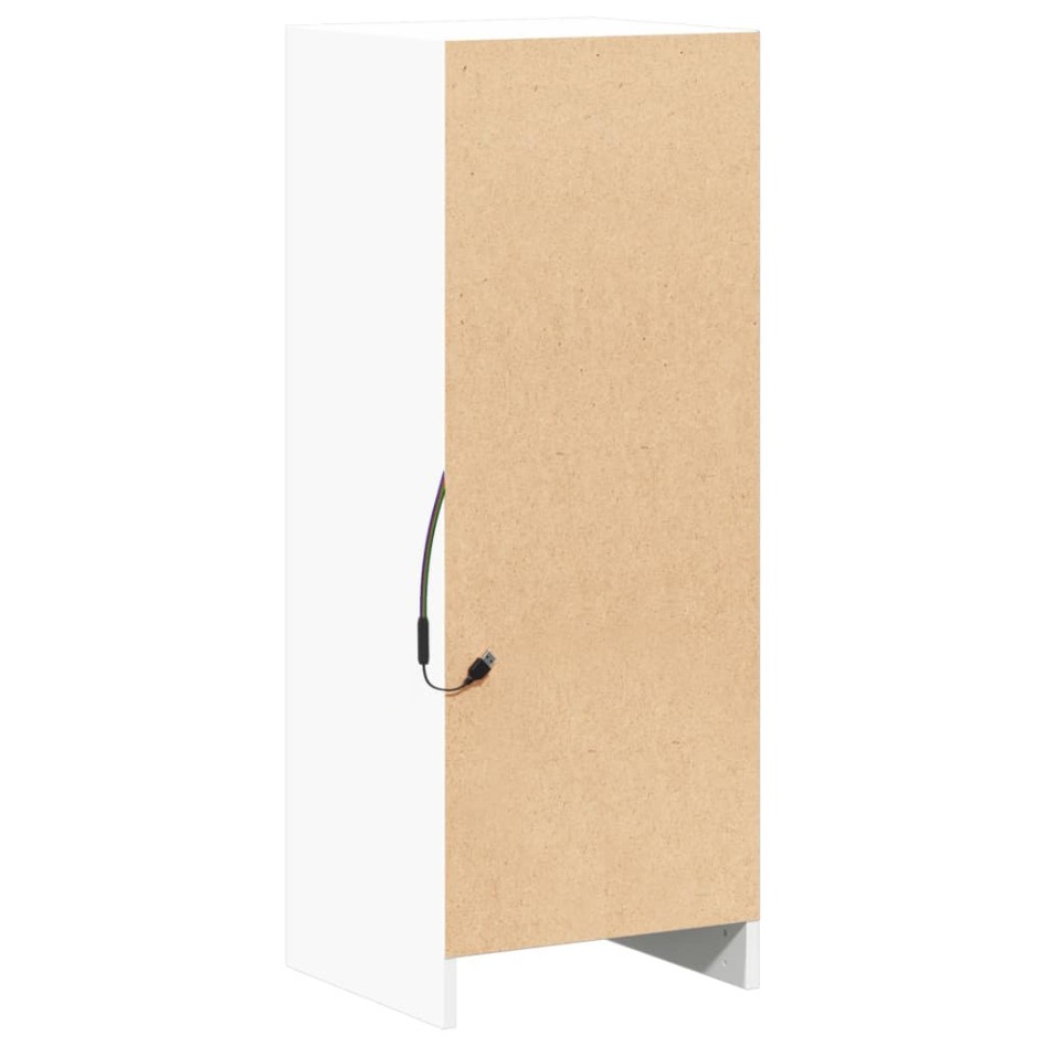 Aparador con luz LED madera de ingeniería blanco 38x34x100