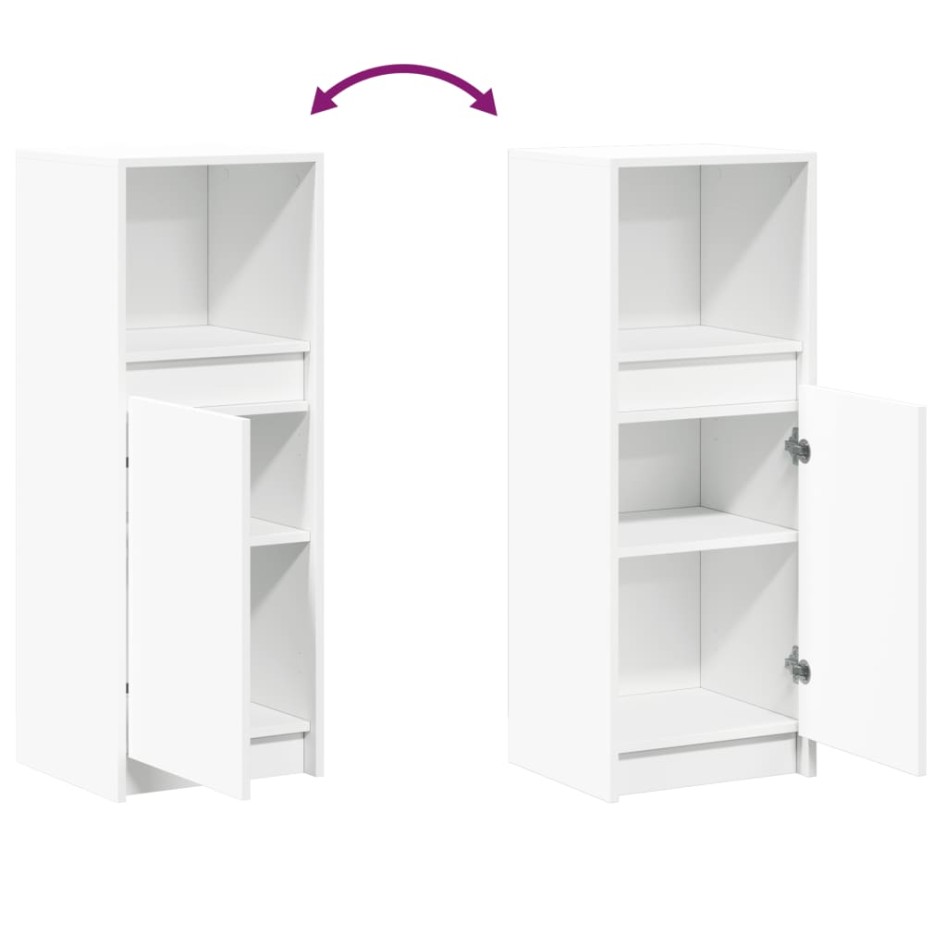 Aparador con luz LED madera de ingeniería blanco 38x34x100