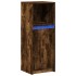 Aparador con LED madera ingeniería roble ahumado 38x34x100