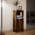 Aparador con LED madera ingeniería roble ahumado 38x34x100