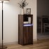 Aparador con LED madera ingeniería marrón roble 38x34x100
