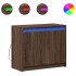 Aparador con LED madera ingeniería marrón roble 72x34x61