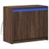 Aparador con LED madera ingeniería marrón roble 72x34x61