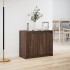 Aparador con LED madera ingeniería marrón roble 72x34x61