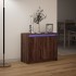 Aparador con LED madera ingeniería marrón roble 72x34x61