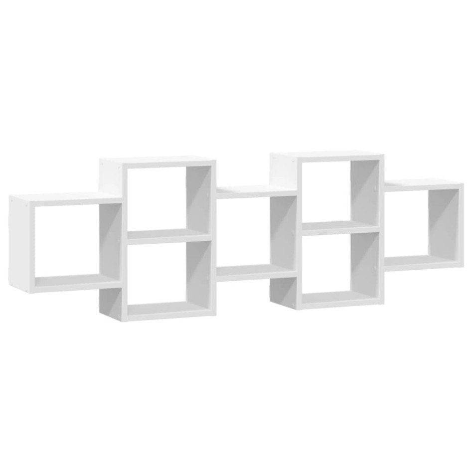 Estantería de pared madera de ingeniería blanca 129x18x42