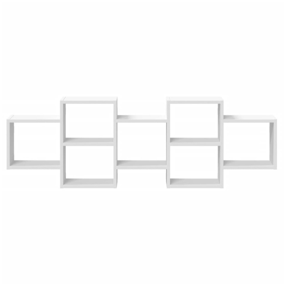 Estantería de pared madera de ingeniería blanca 129x18x42