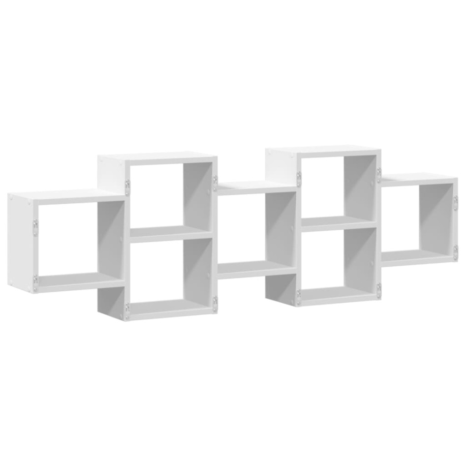 Estantería de pared madera de ingeniería blanca 129x18x42