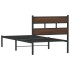 Estructura cama con cabecero sin colchón marrón roble 80x200