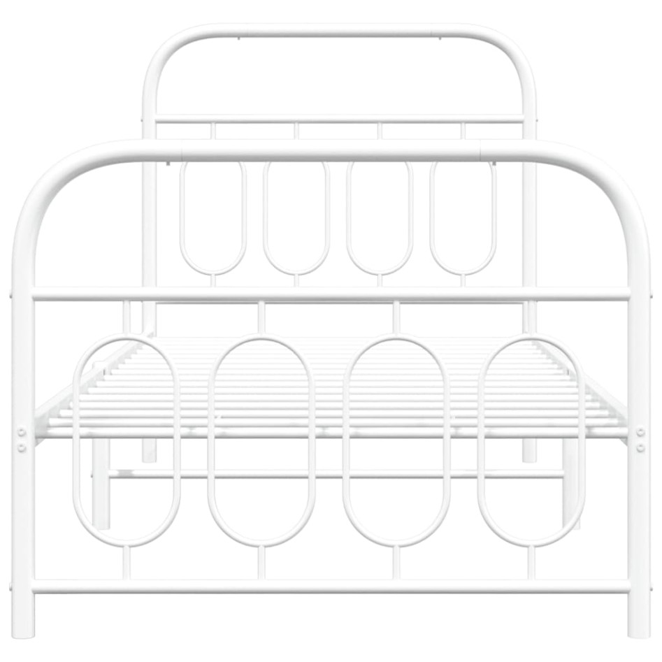 Estructura cama sin colchón con estribo metal blanco 90x190