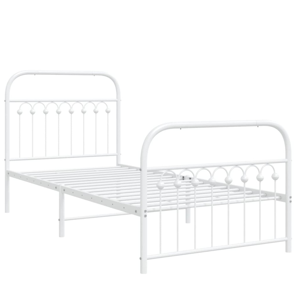 Estructura cama sin colchón con estribo metal blanco 90x200
