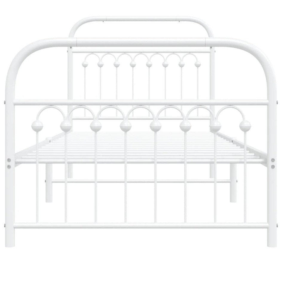 Estructura cama sin colchón con estribo metal blanco 90x200
