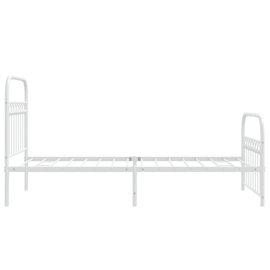 Estructura cama sin colchón con estribo metal blanco 90x200