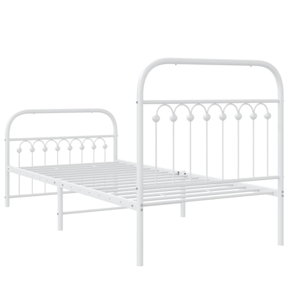 Estructura cama sin colchón con estribo metal blanco 90x200