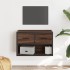 Mueble TV madera ingeniería y metal marrón roble 60x31x39,5