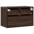 Mueble TV madera ingeniería y metal marrón roble 60x31x39,5