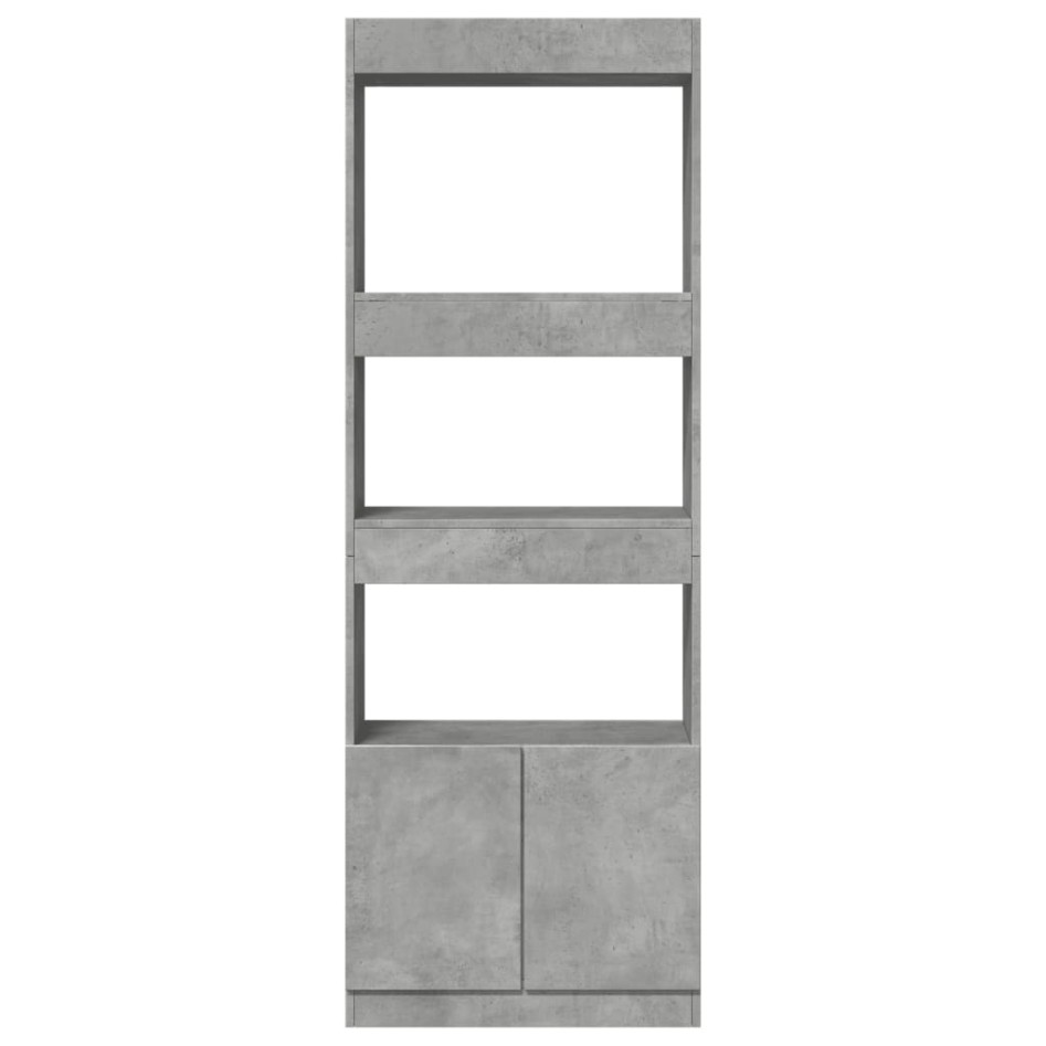 Aparador alto madera de ingeniería gris hormigón 63x33x180