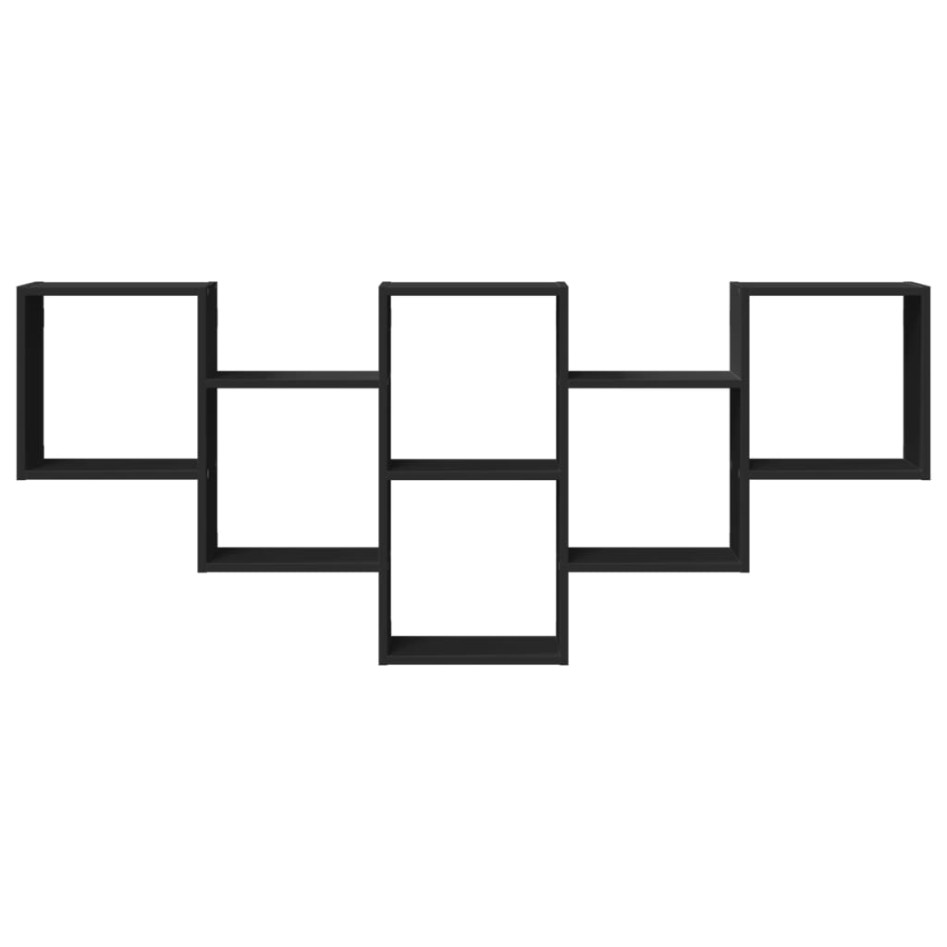 Estantería de pared madera de ingeniería negra 159x18x66