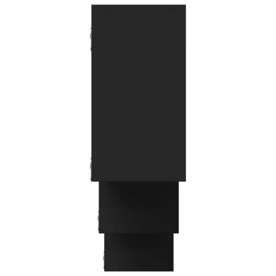 Estantería de pared madera de ingeniería negra 159x18x66