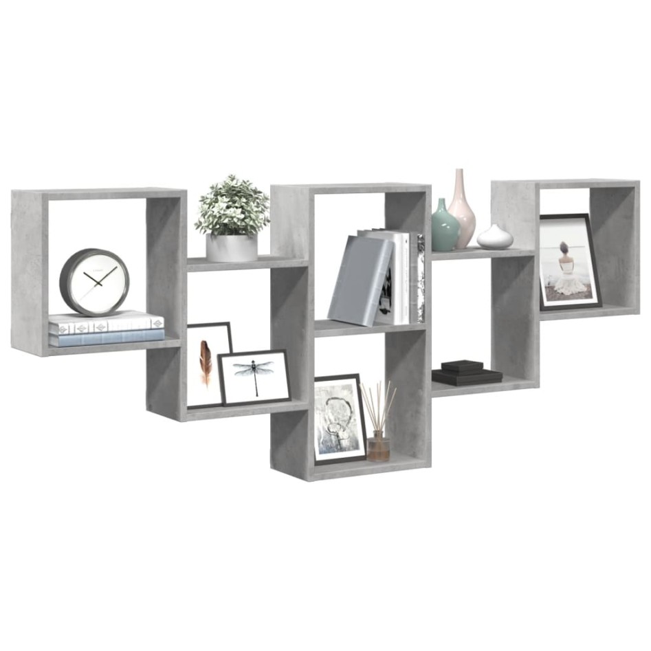 Estantería de pared madera ingeniería gris hormigón