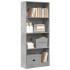Estantería de madera de ingeniería gris hormigón 60x24x143