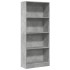 Estantería de madera de ingeniería gris hormigón 60x24x143