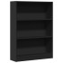 Estantería de madera de ingeniería negra 80x24x109