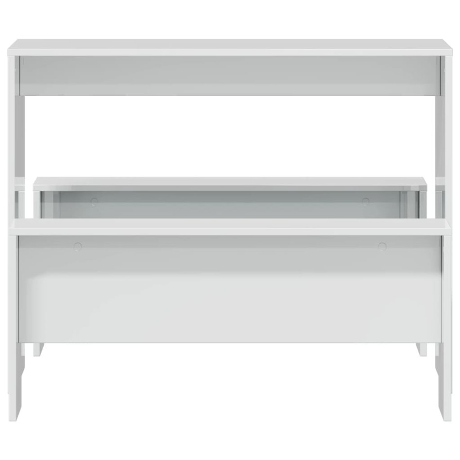 Mesa y bancos de comedor 3 pzas madera ingeniería blanco