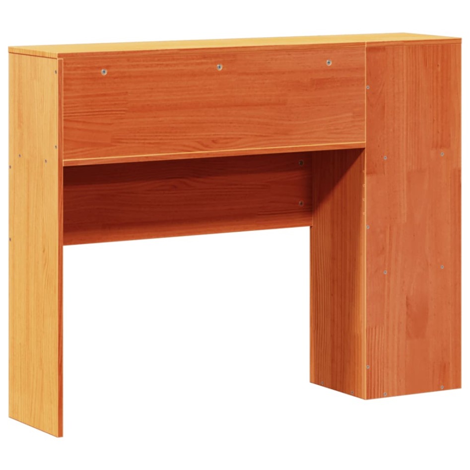 Cabecero de cama almacenaje madera maciza pino marrón 75