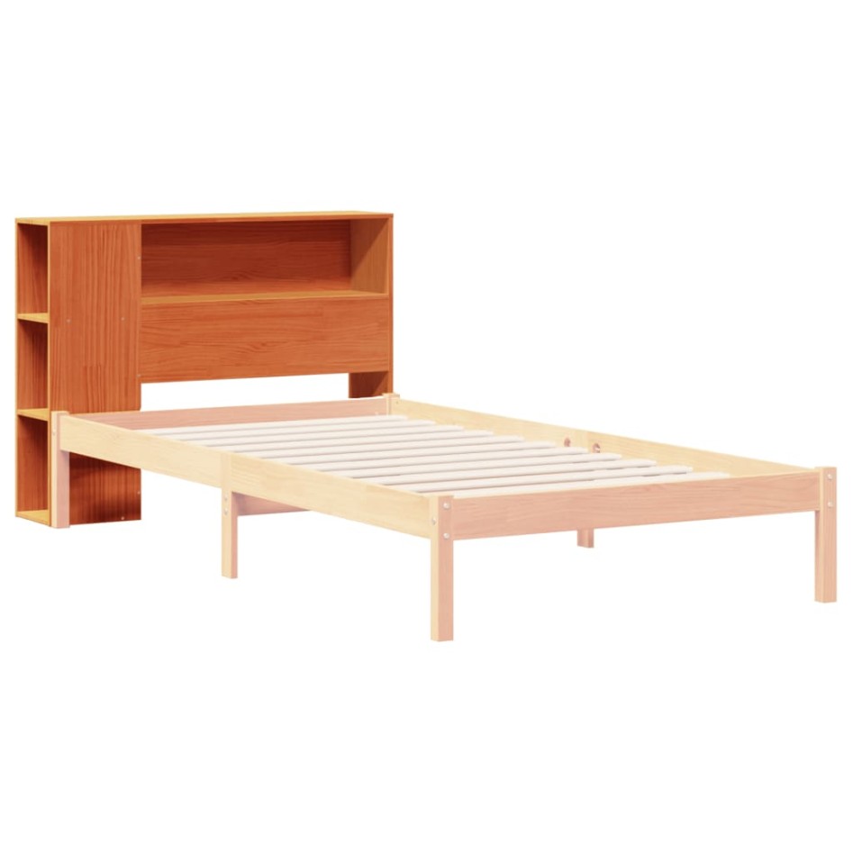 Cabecero de cama almacenaje madera maciza pino marrón 75