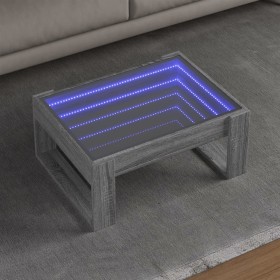 Mesa de centro con Infinity LED gris Sonoma 70x53x30