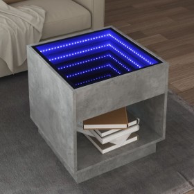 Mesa de centro con Infinity LED gris hormigón 50x50x50
