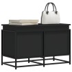 Caja almacenaje con tapa madera ingeniería negro 80x40x51,5 cm