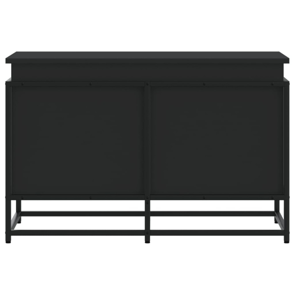 Caja almacenaje con tapa madera ingeniería negro 80x40x51,5