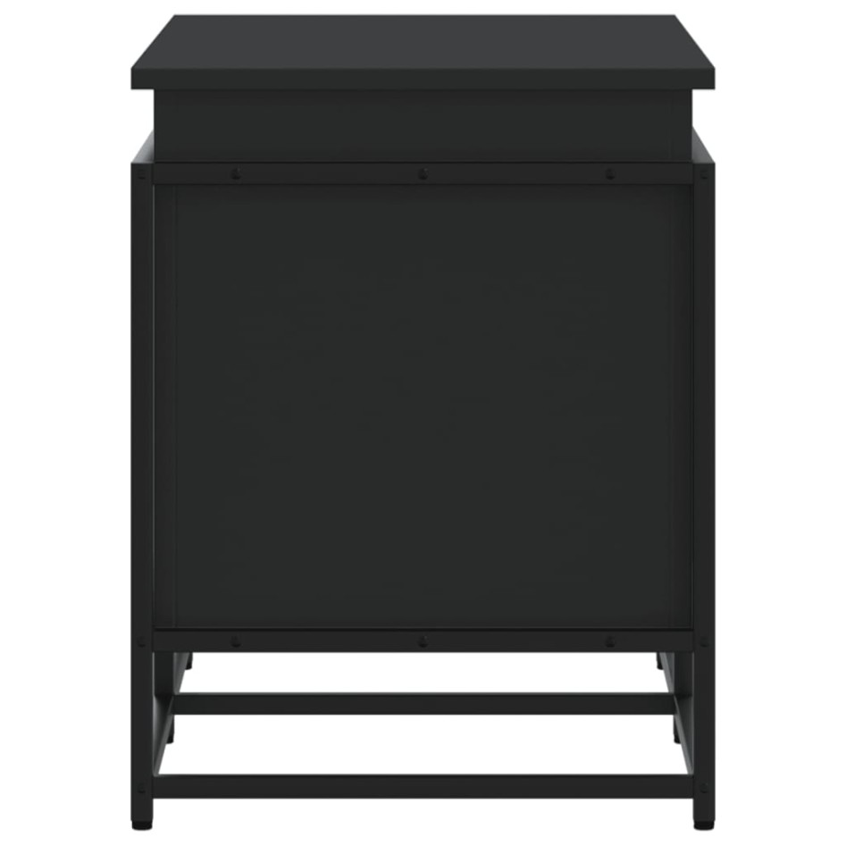 Caja almacenaje con tapa madera ingeniería negro 80x40x51,5