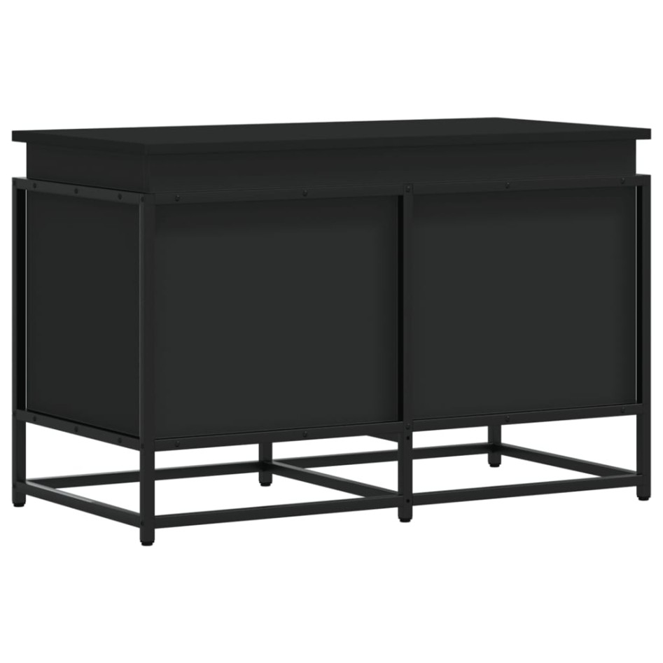 Caja almacenaje con tapa madera ingeniería negro 80x40x51,5