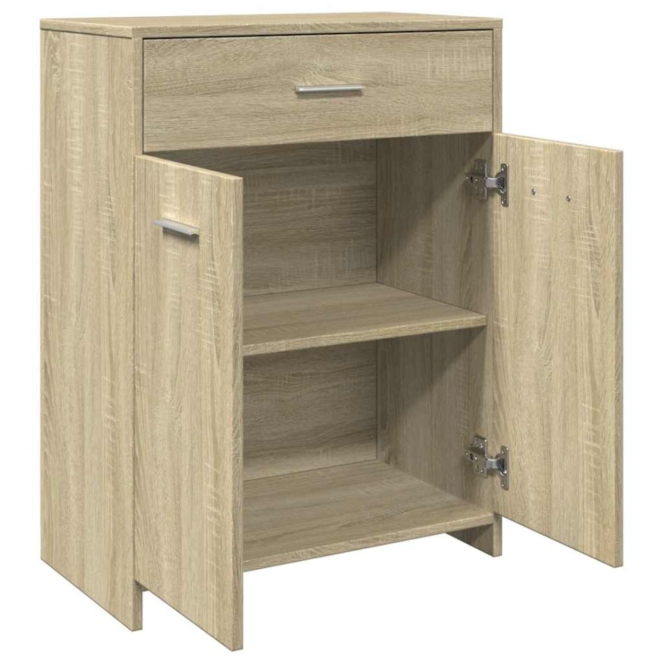 Armario de baño madera contrachapada roble Sonoma 60x33x80