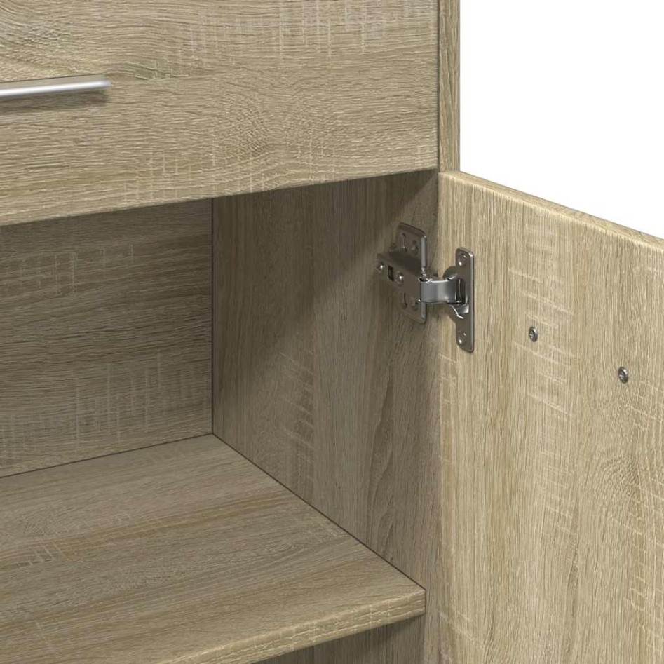 Armario de baño madera contrachapada roble Sonoma 60x33x80