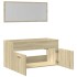Set de muebles de baño 2 pzas madera contrachapada roble