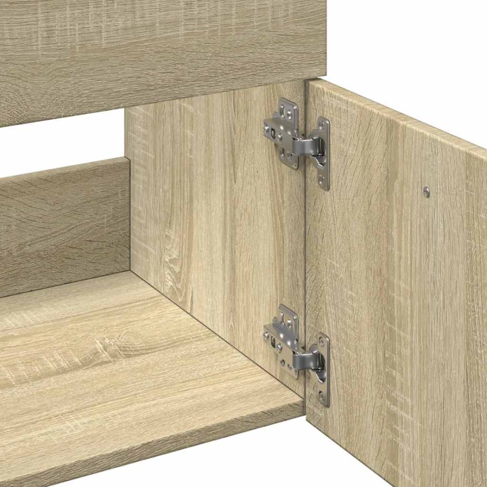 Set de muebles de baño 2 pzas madera contrachapada roble