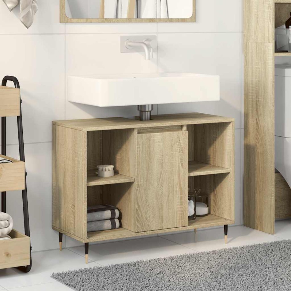 Mueble de baño madera de ingeniería roble Sonoma 80x33x60