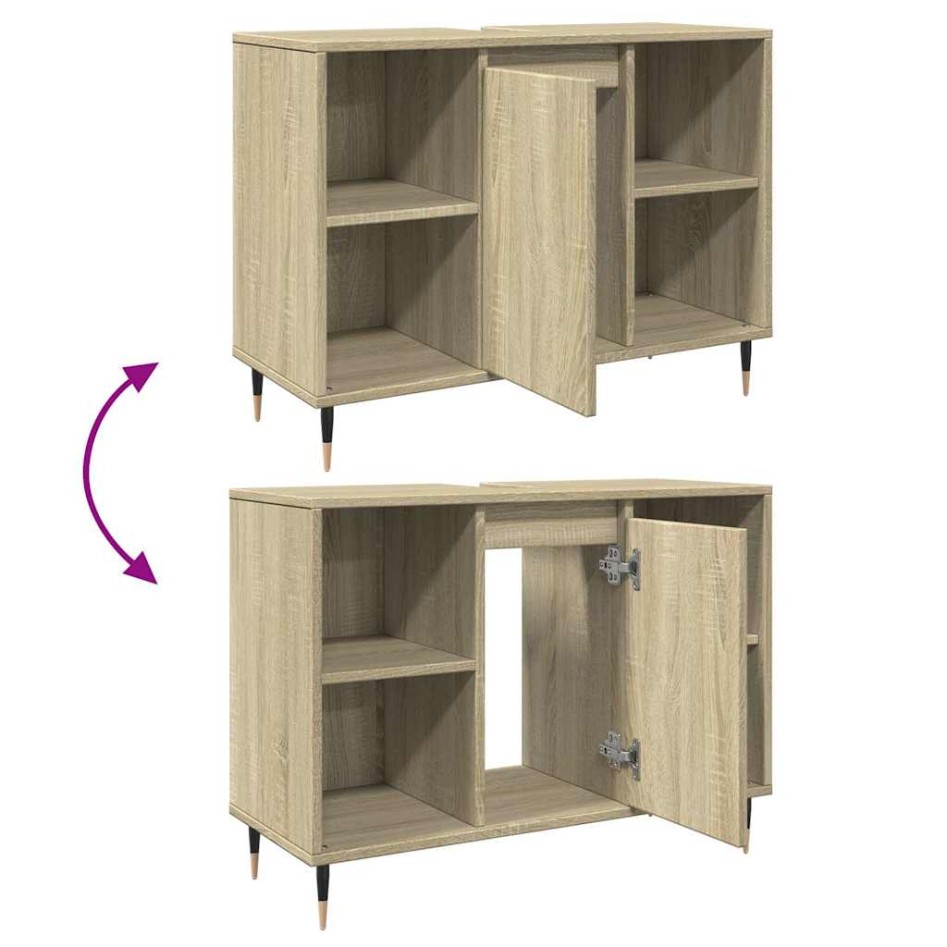 Mueble de baño madera de ingeniería roble Sonoma 80x33x60