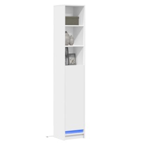 Aparador con luz LED madera de ingeniería blanco 36x32,5x200