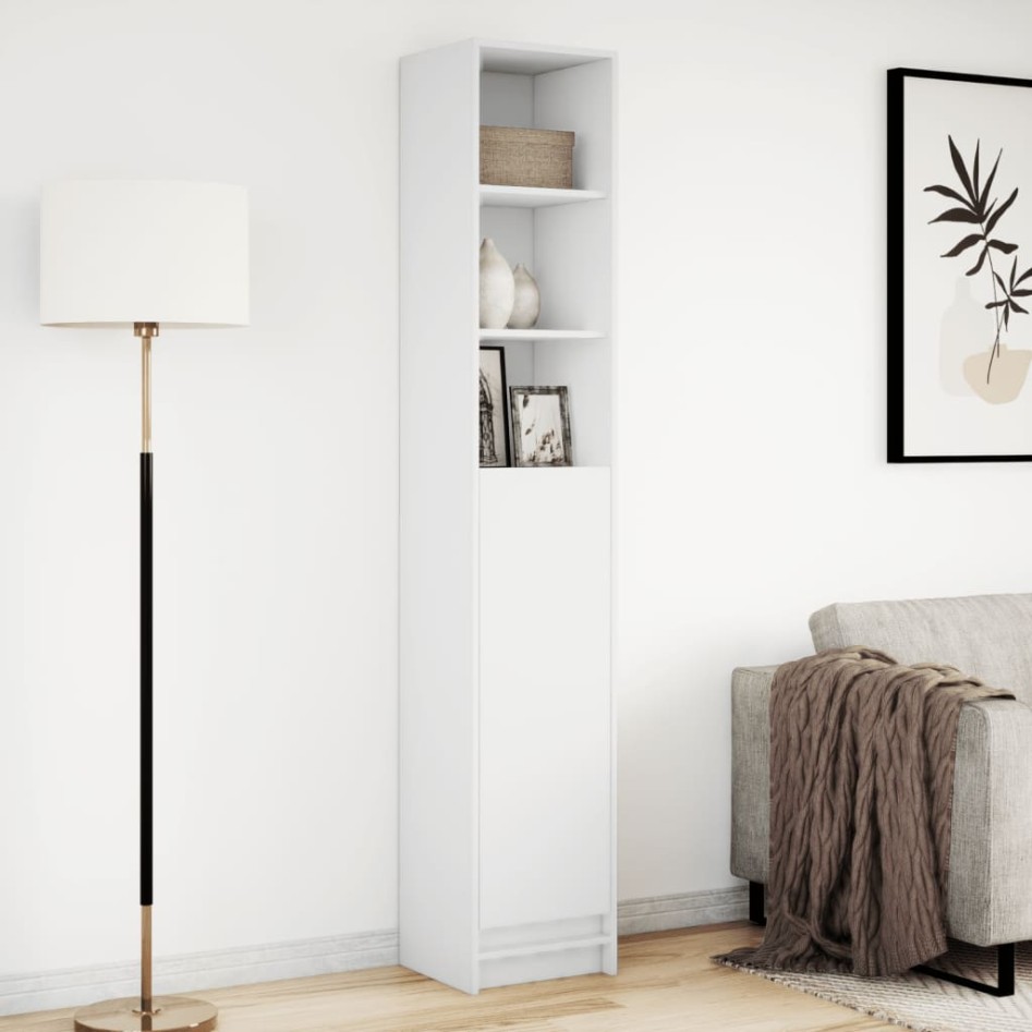 Aparador con luz LED madera de ingeniería blanco 36x32,5x200